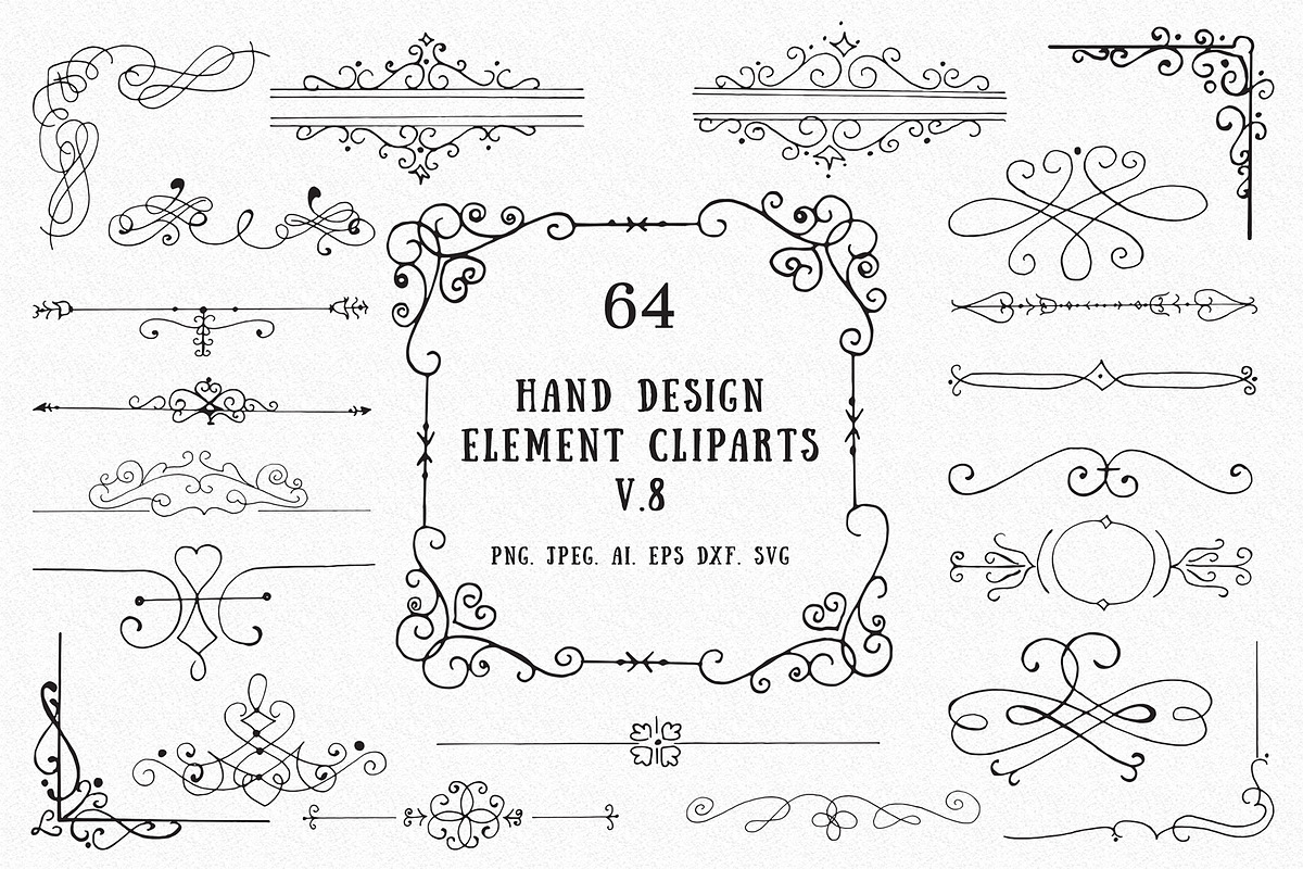 Hand Design Element Cliparts Ver. 8, a Decorative Illustration by ...