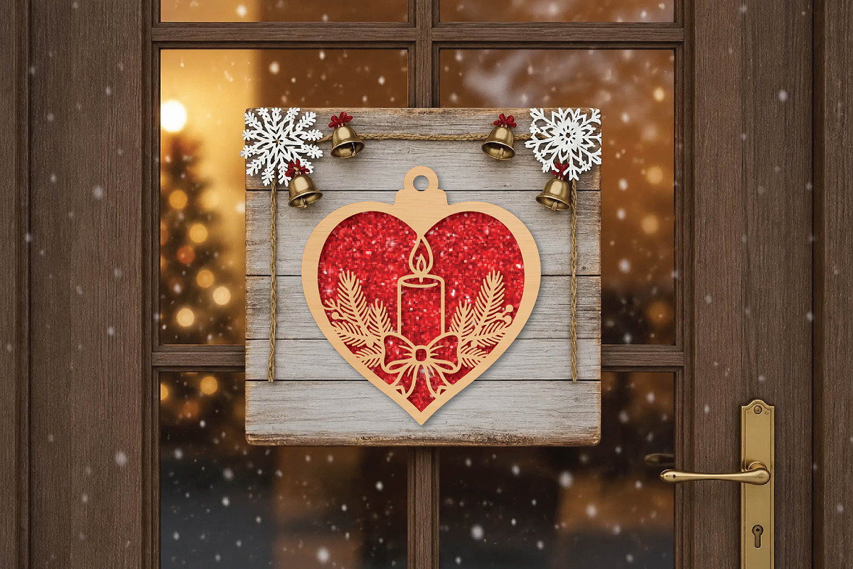 Heart Christmas Candle Ornament SVG, an Object Graphic by DreamPrint404 (Photo 2 of 4)