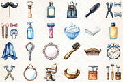 Watercolor Barber Shop Clipart, an Illustration by Libby Wishes (Thumbnail 2 of 5)