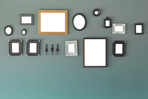 Picture frame on the wall featuring frame, picture, and wall