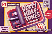 Dirty Halftones Photoshop Brush Set, a Brush Add-On by Shoutbam (Thumbnail 1 of 11)