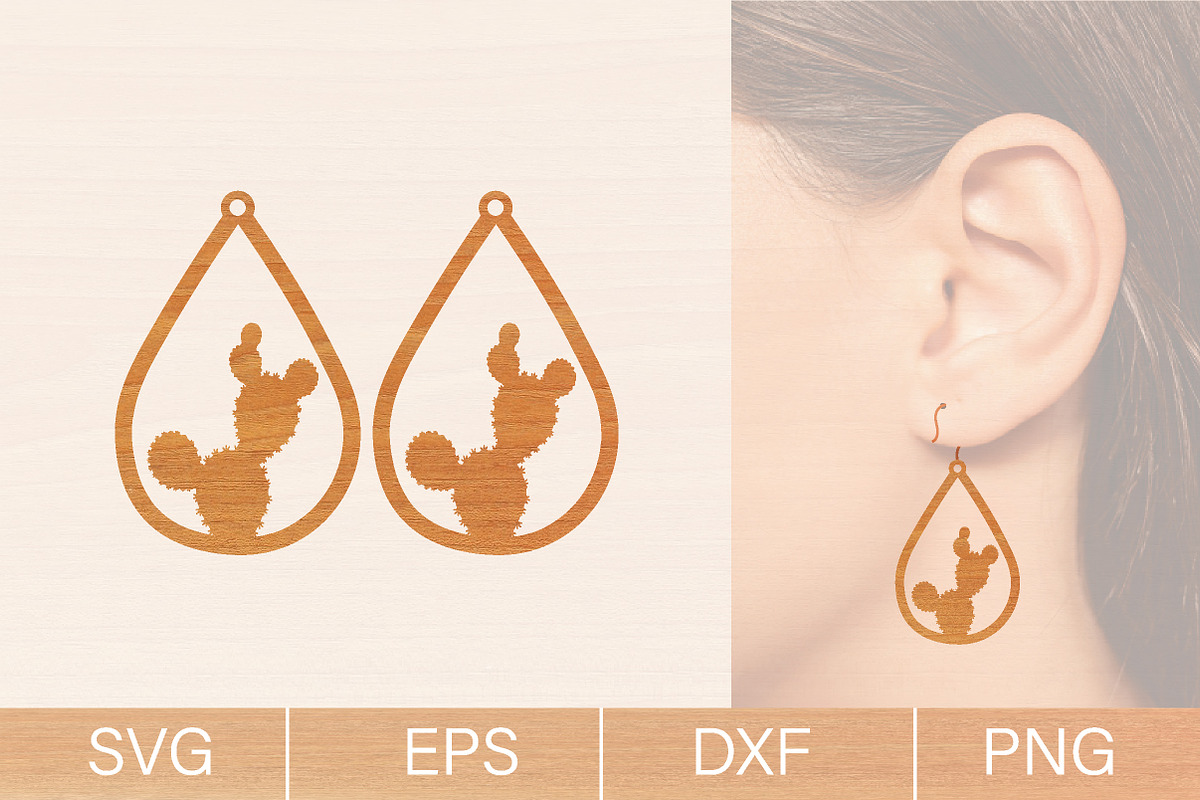 12 Cactus Wood Earrings SVG Bundle, an Object Graphic by jannatulpakhi (Photo 7 of 8)