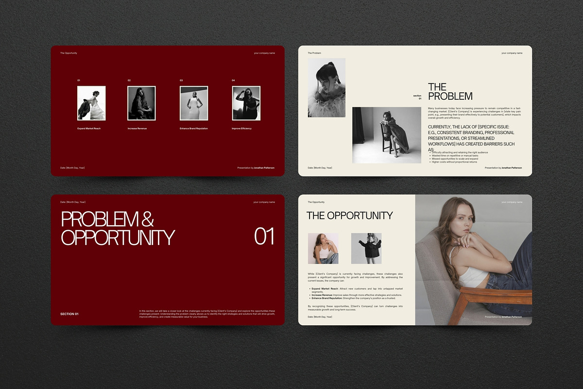 Burgundy Business Strategy Deck, a Presentation Template by Pani Temp. (Photo 9 of 13)