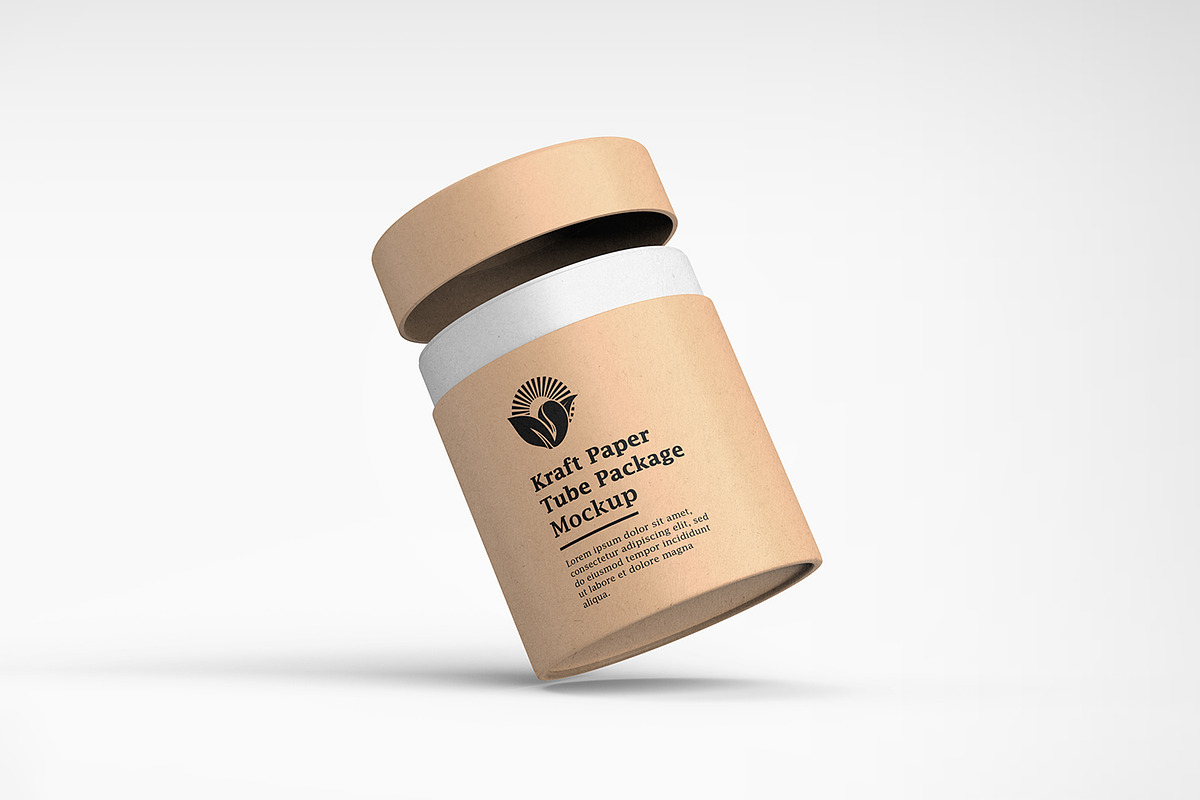 Kraft Cylindrical Tube Package Box, a Packaging Mockup by Ram Studio LLC (Photo 14 of 16)