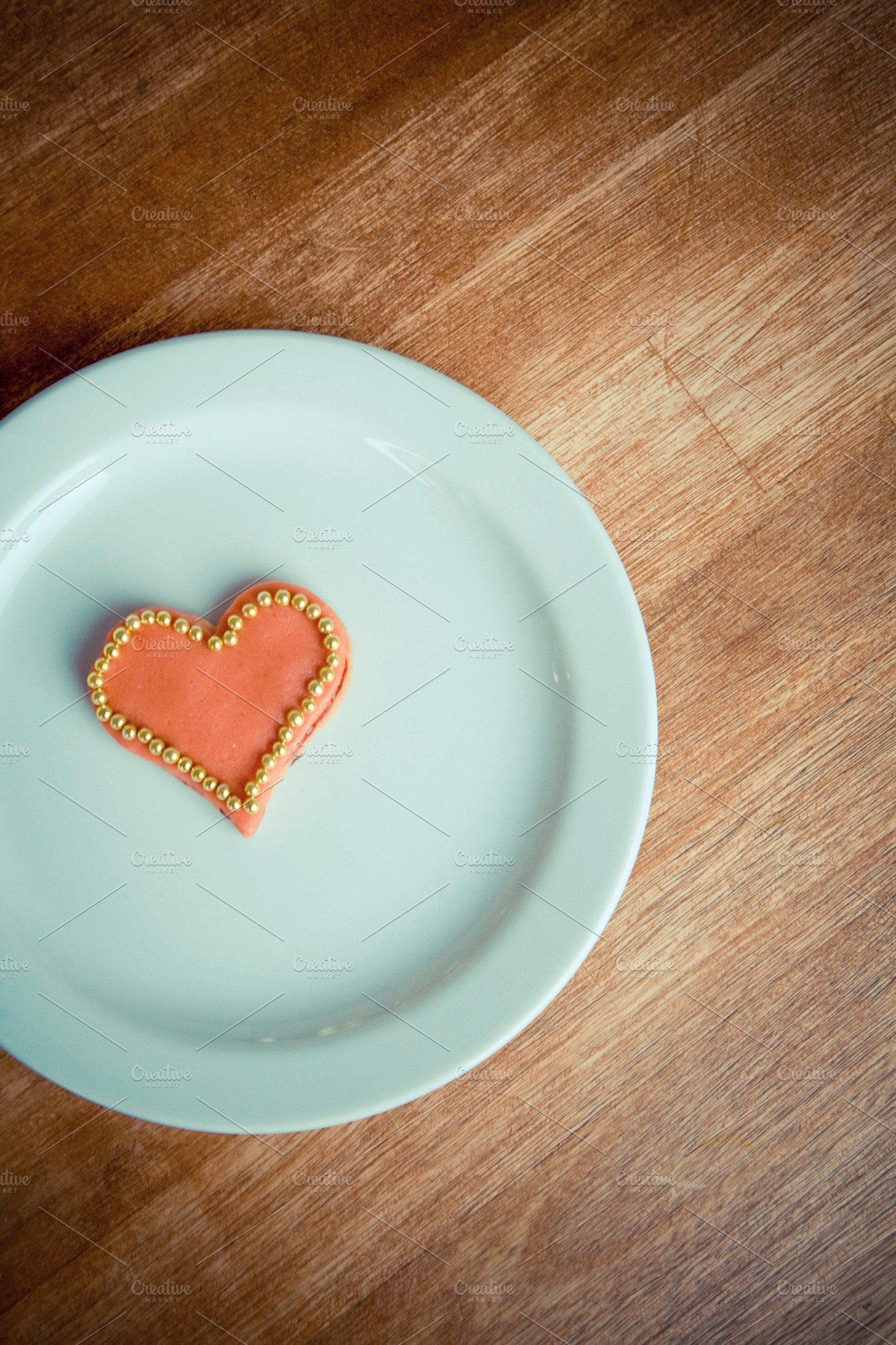 Heart Cookie Containing Sweet Dessert And Heart
