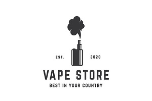 Vintage vape logo, logo for shop, la, a Branding & Logo Template by LOGOCREATIVE