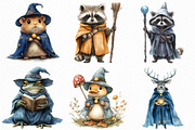 Halloween Wizard Animal Clipart, an Illustration by Craft Nest (Thumbnail 3 of 6)