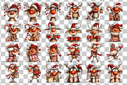 Quirky Christmas Reindeer Clipart, a Seasonal Illustration by Nicolle's Colorful Art (Thumbnail 3 of 5)