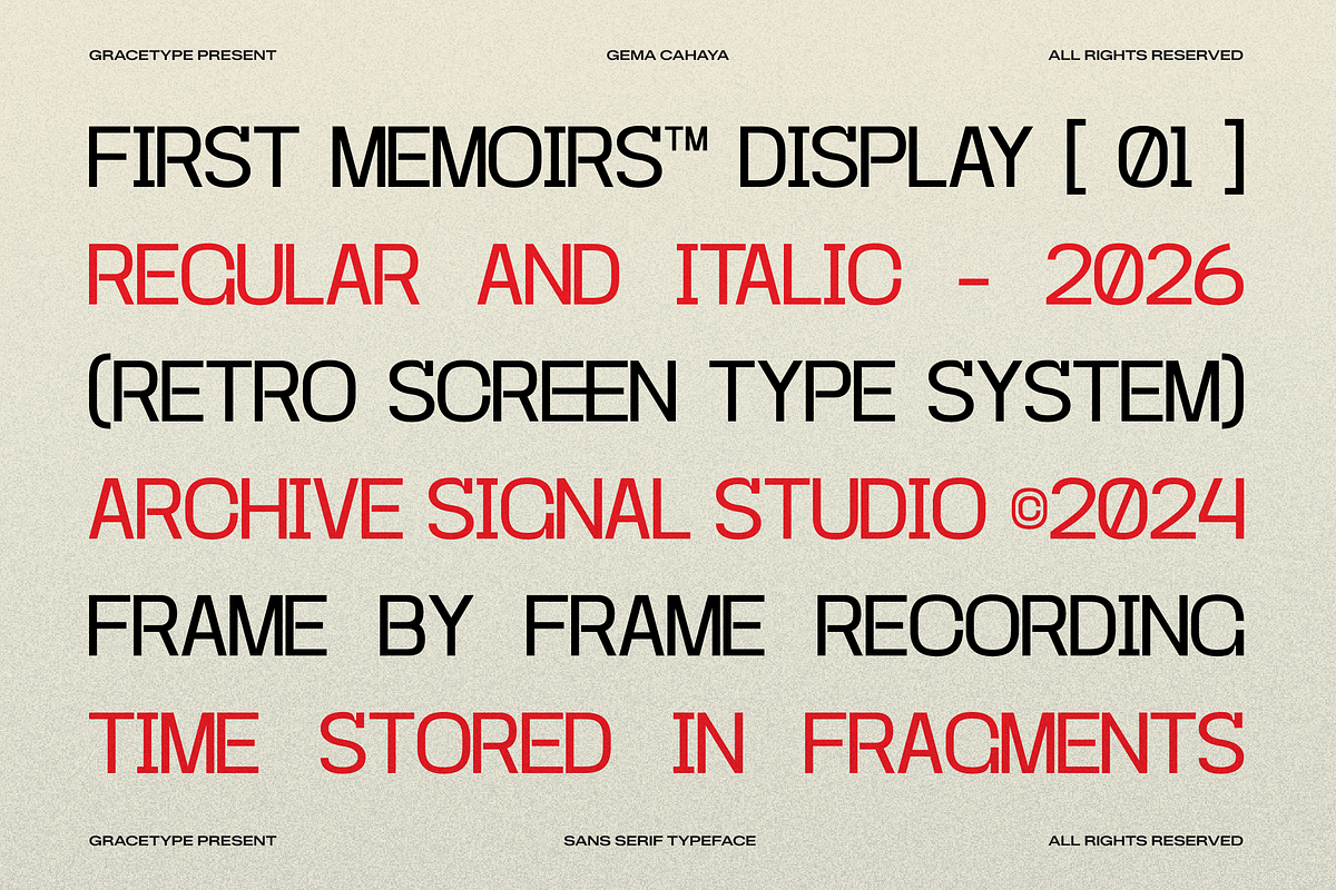First Memoirs | Sans Serif Typeface, a Sans Serif Font by gracetype_studio (Photo 3 of 12)