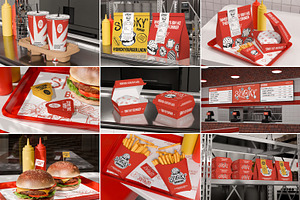 20 Burger Restaurant Branding Mockup