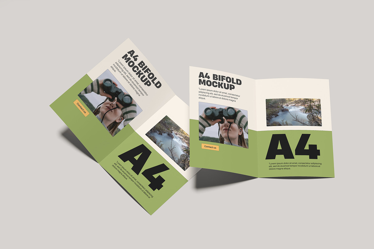 A4 Bi-Fold Brochure Mockup, an Advertising Mockup by safrizalstudio (Photo 12 of 13)