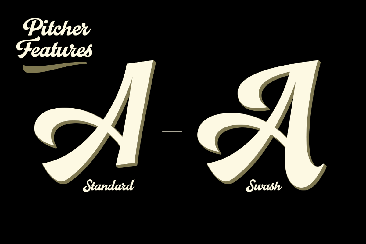 Pitcher - baseball script, a Script Font by Fenotype (Photo 7 of 12)