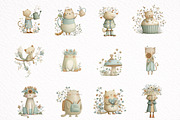 Whimsical Funny Spring Cats Clipart, an Illustration by DreamArtGraphic (Thumbnail 8 of 8)