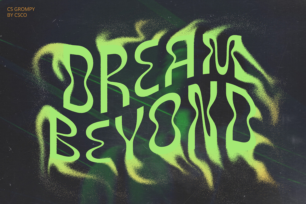 CS Grompy – Psychedelic Font, a Sans Serif Font by Craft Supply Co. (Photo 6 of 8)