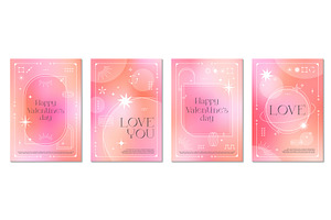 Valentine day y2k gradient posters, a Decorative Illustration by Buch&Bee