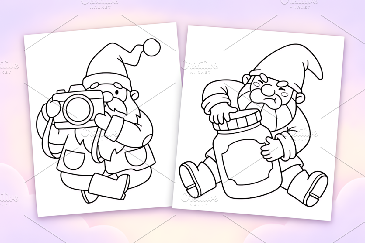 Snug Gnomes Coloring Pages Vol. 3, a Seasonal Illustration by Design Station (Photo 2 of 3)