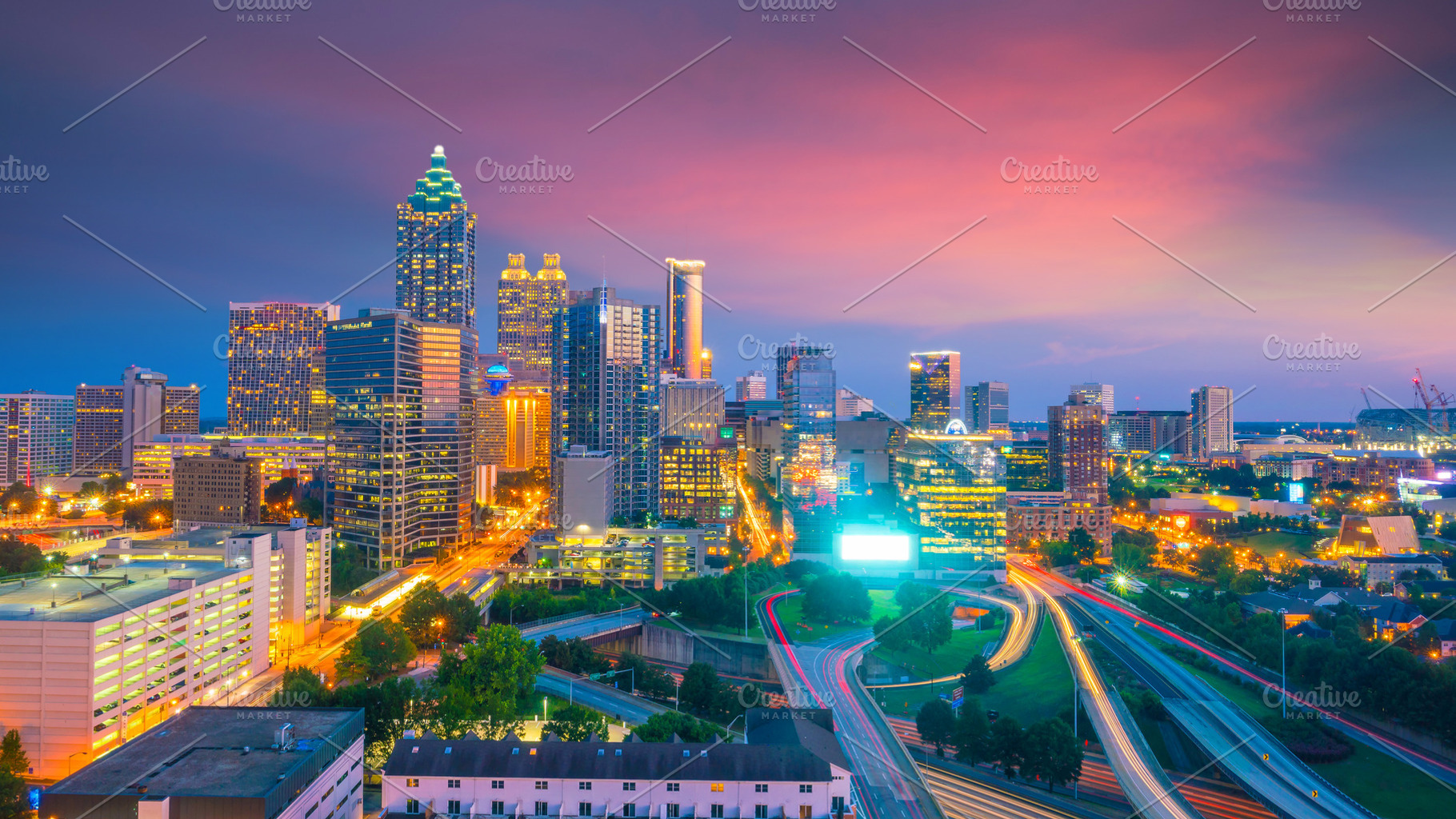 Skyline of atlanta city containing atlanta, skyline, and georgia, an Architecture Photo by f11photo