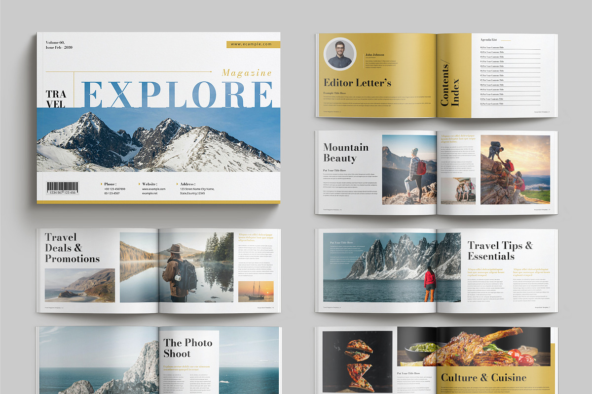 Travel Magazine Template Landscape