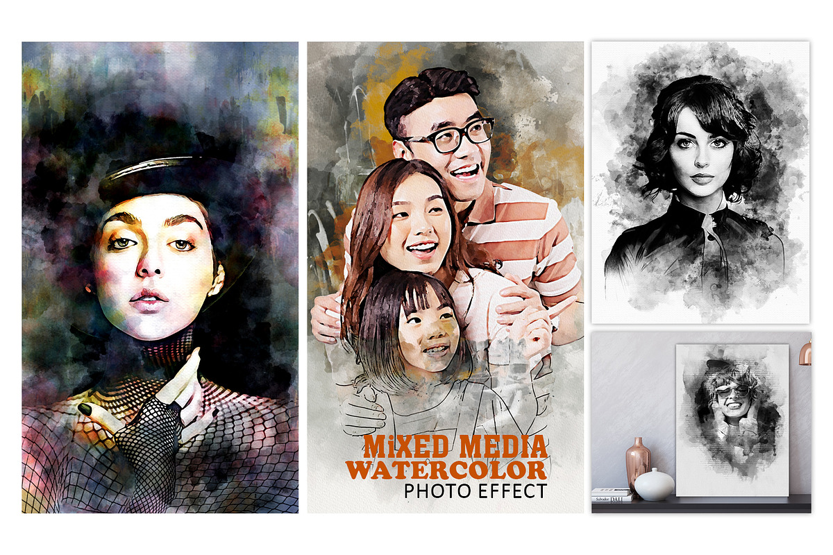 Portrait Painting Watercolor Photo, an Action Add-On by Photoshop Action (Photo 1 of 22)