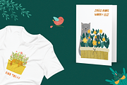 Cats and Garden Flowers, an Illustration by PenguinArtStudio (Thumbnail 4 of 9)