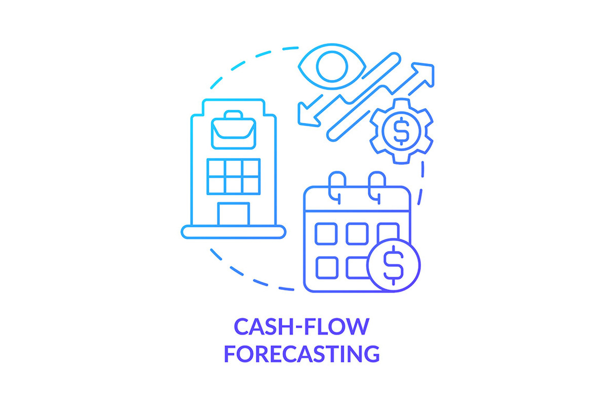 Cash-flow forecasting blue gradient, an Icon by IMG Visuals