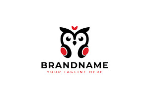 Owl Headphone Letter M Logo, a Branding & Logo Template by Pray Art Design Studio