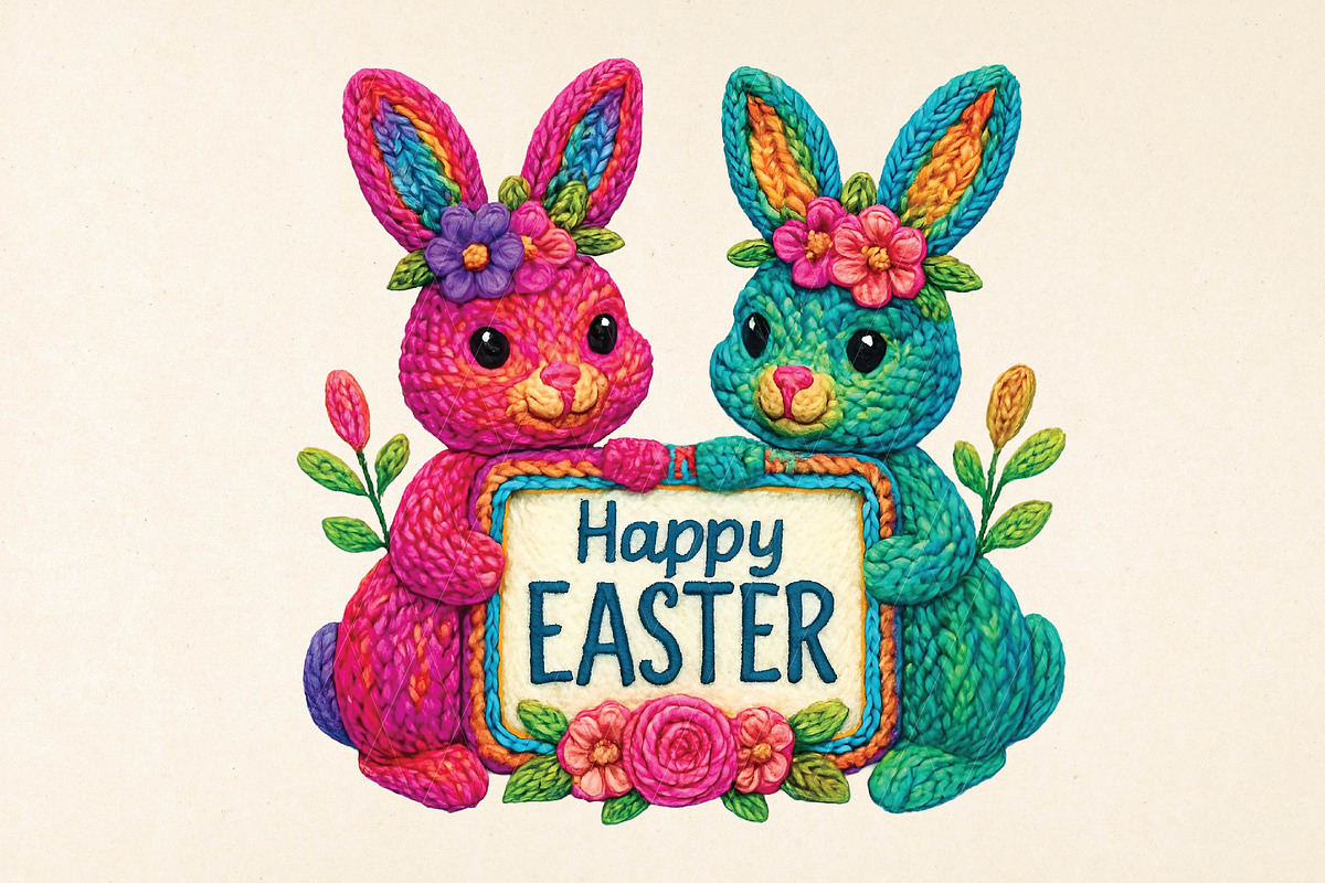 Happy Easter Png, Cute Easter Bunny, an Illustration by DreamPrint404 (Photo 4 of 7)