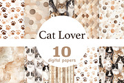 Cat Lover Digital Paper Pet Pattern, a Pattern Graphic by GlamArtZhanna (Thumbnail 1 of 4)