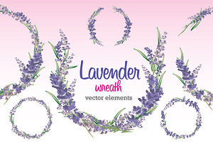 Lavender Wreath Vector Elements