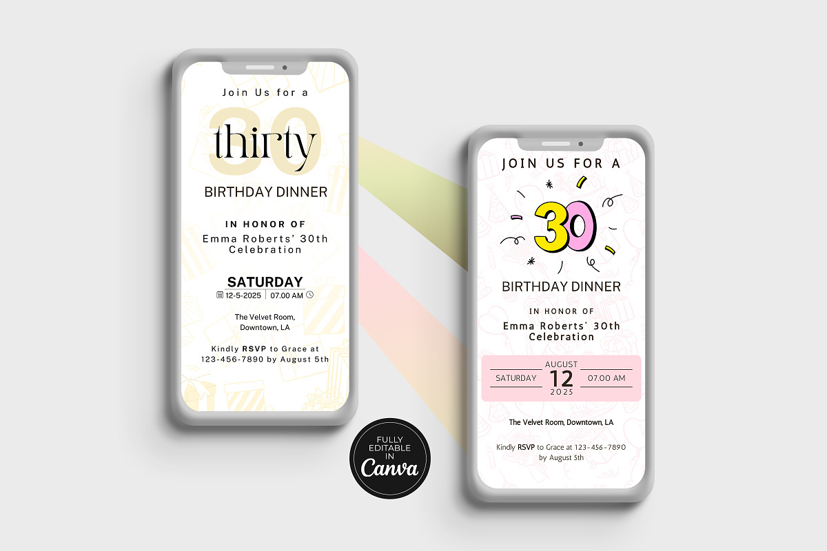 Birthday Dinner Invitation Canva PDF, an Invitation Template by Snapybiz (Photo 11 of 12)