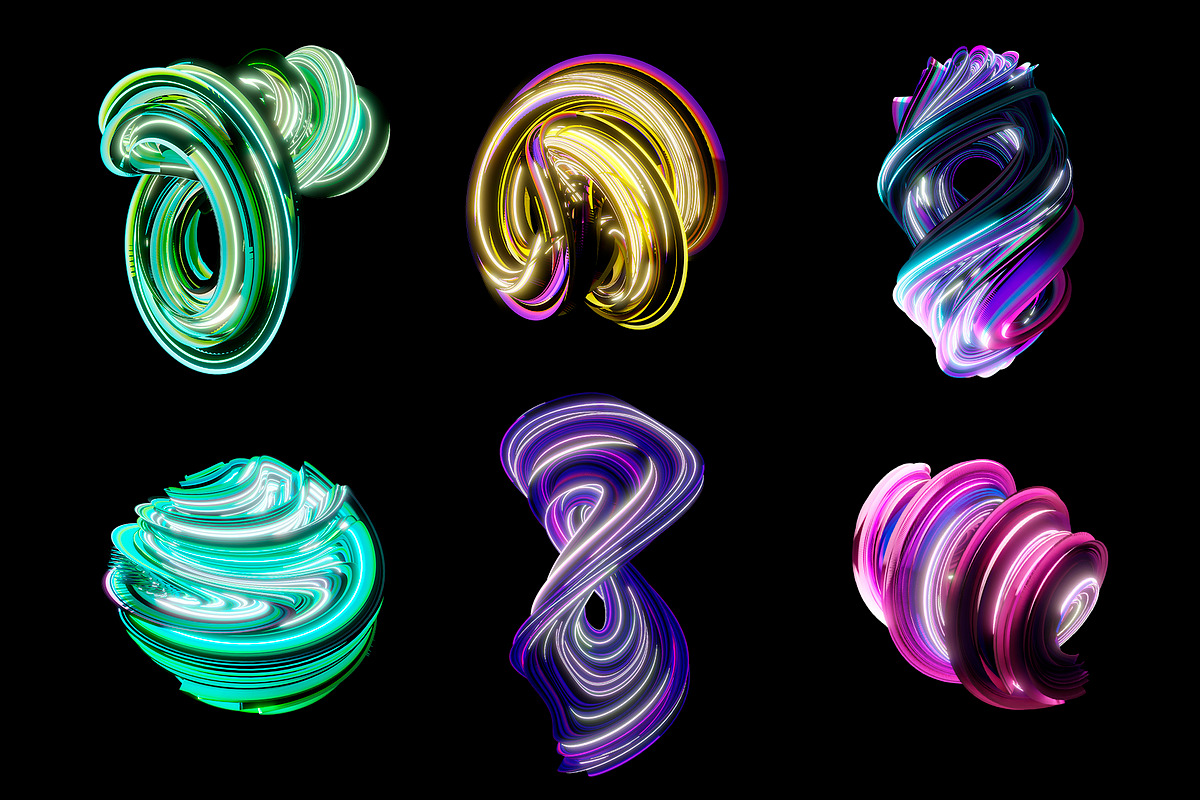 Neonic - 3D Abstract Shapes, an Object Graphic by Alina Sh (Photo 2 of 7)