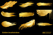 Golden brush strokes. 80 images, a Decorative Illustration by Handmadefont (Thumbnail 4 of 11)