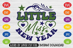 Little Miss New Year Retro Design