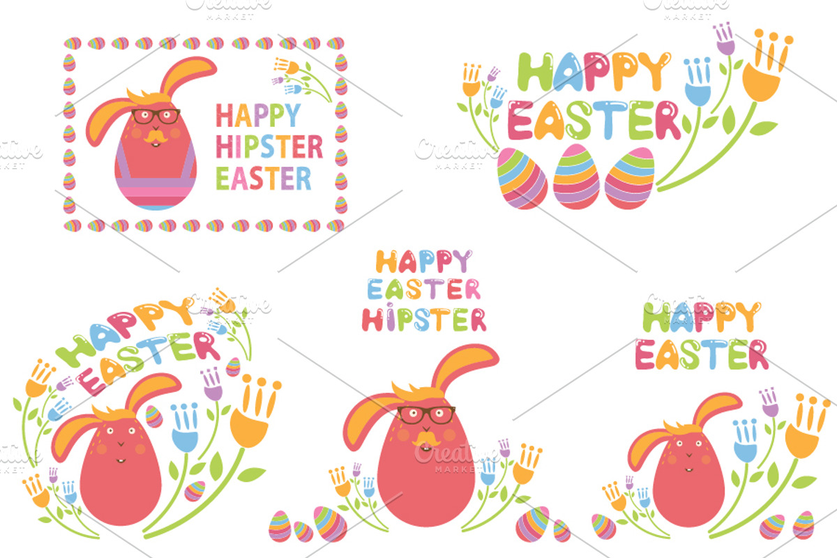 Set Happy Easter, an Illustration by UVAconcept