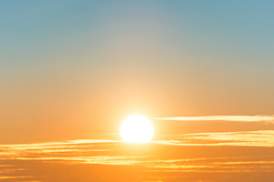Panoramic sunset sky