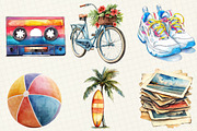 90s Retro Summer Clipart, an Illustration by OK Design (Thumbnail 4 of 5)