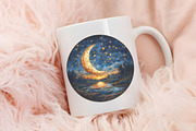 Moonlit Nights Stained Glass Clipart, an Illustration by RobertsArt (Thumbnail 3 of 7)