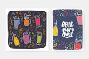 Smoothie drinks set + backgrounds, a Food Illustration by Good Studio (Thumbnail 5 of 25)