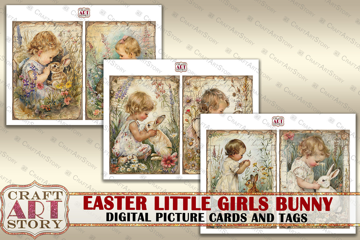 Easter little girls Bunny Collage, a Person Illustration by CraftArtStory (Photo 2 of 4)