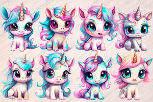 Cute Pastel Unicorn Clipart