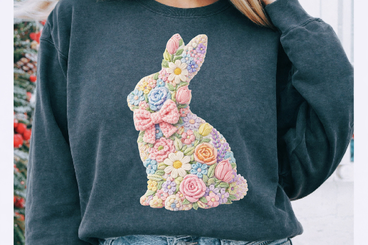 Faux Yarn Easter Bunny Png, an Illustration by Watercolor design (Photo 6 of 6)