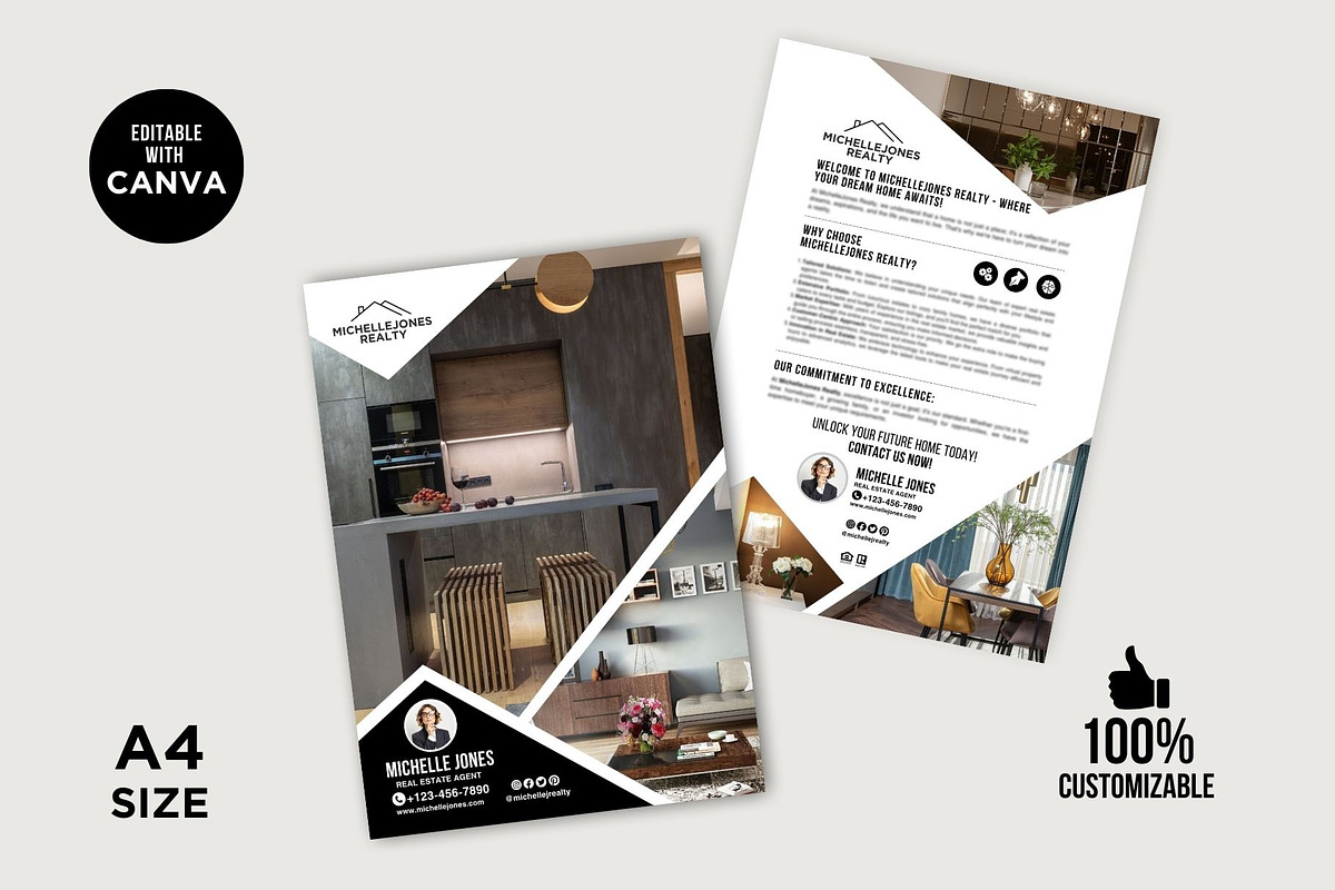 Real Estate Introduction Flyer Canva, a Flyer Template by CreativeVinesStore (Photo 3 of 6)