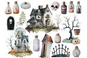 Haunted Halloween Clipart Collection