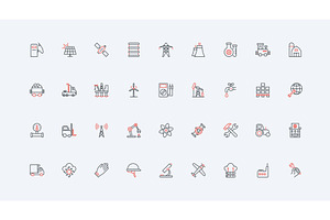 Robot machinery industry icons, an Illustration by Lemberg Vector