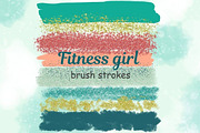 Fitness Girl Brush Strokes, an Object Illustration by GlamArtZhanna (Thumbnail 2 of 3)