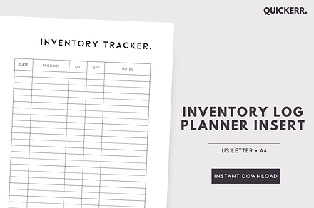 Inventory Tracker - Planner Insert