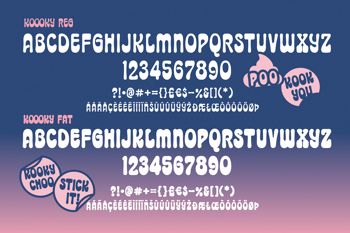 Koooky | retro font, a Sans Serif Font by Drawwwn (Photo 4 of 9)