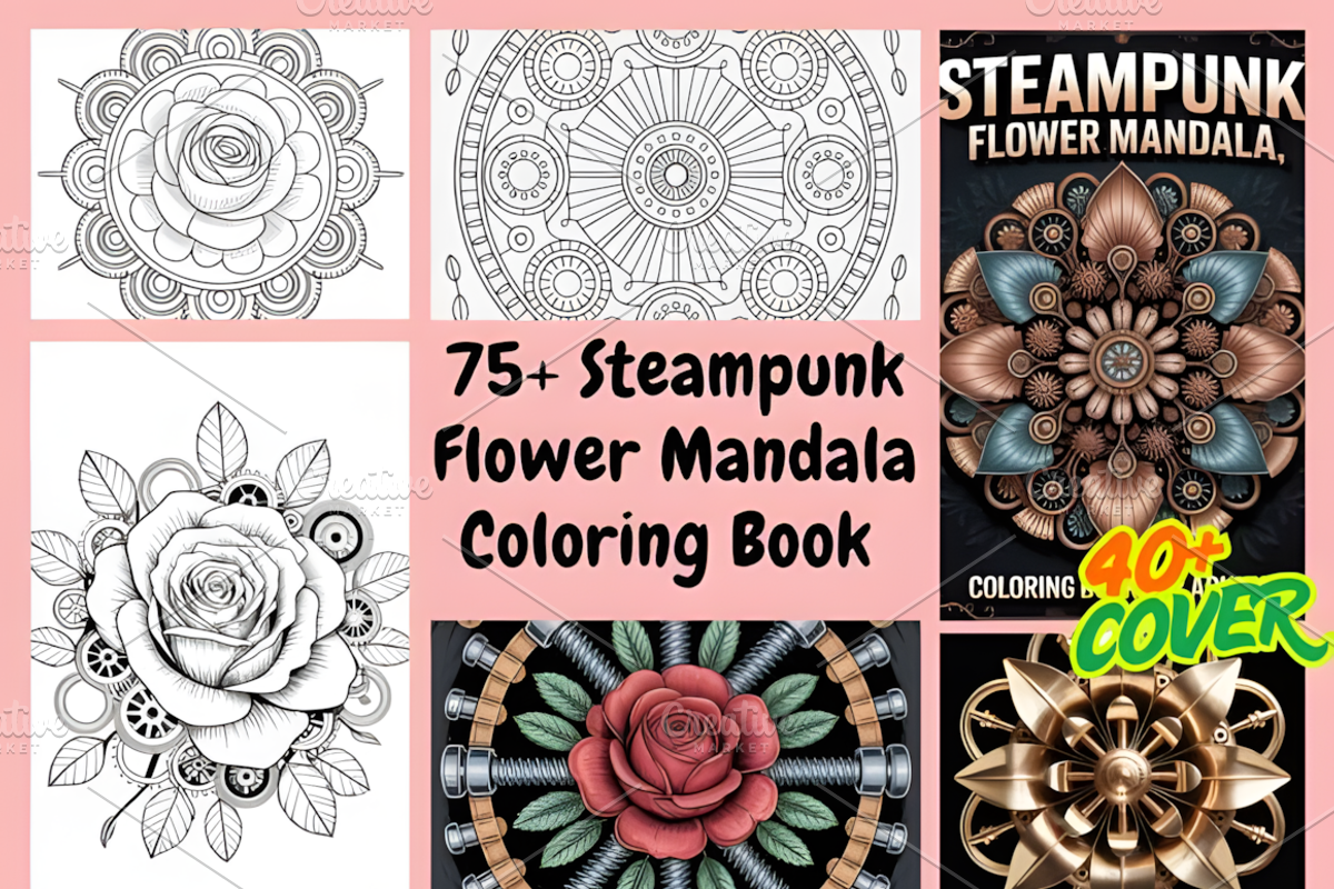 Steampunk Flower Mandala, a Decorative Illustration by Ink Gallery (Photo 1 of 4)