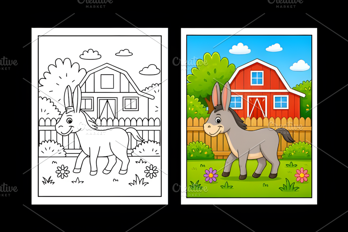 FARM ANIMALS COLORING BOOK for KIDS, an Animal Illustration by Ink Gallery (Photo 5 of 7)