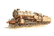 Vintage Steam Train Watercolor Clipa, an Illustration by hafijul (Thumbnail 3 of 12)